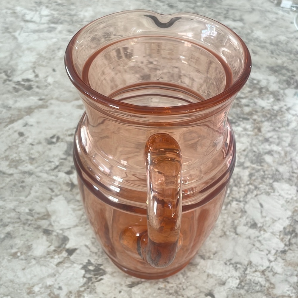 Vintage 1920/30’s pink depression glass pitcher - Picture 3 of 5